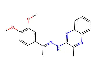N-[(E)-1-(3,4-dimethoxyphenyl)ethylideneamino]-3-methylquinoxalin-2-amine structure