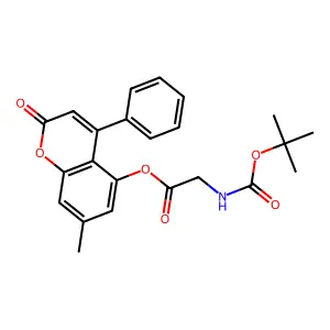 7-methyl-2-oxo-4-phenyl-2H-chromen-5-yl N-(tert-butoxycarbonyl)glycinate structure