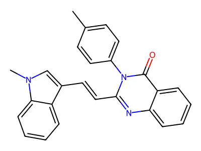 2-[(E)-2-(1-methylindol-3-yl)ethenyl]-3-(4-methylphenyl)quinazolin-4-one structure