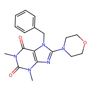 7-Benzyl-1,3-dimethyl-8-morpholin-4-yl-3,7-dihydro-purine-2,6-dione structure