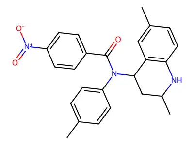N-(2,6-dimethyl-1,2,3,4-tetrahydroquinolin-4-yl)-N-(4-methylphenyl)-4-nitrobenzamide structure