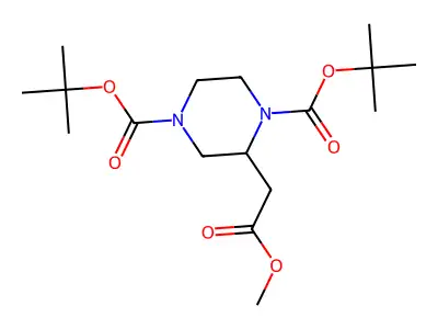 Methyl 1,4-di-Boc-piperazine-2-acetate structure
