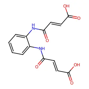 (E)-4-(2-{[(E)-4-Hydroxy-4-oxo-2-butenoyl]amino}anilino)-4-oxo-2-butenoic acid structure