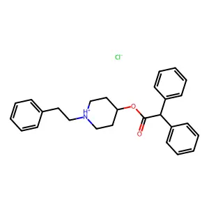 1-(2-Phenylethyl)piperidin-4-yl diphenylacetate--hydrogen chloride (1/1) structure