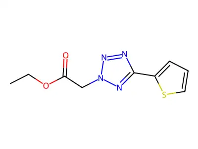 ethyl 2-[5-(thiophen-2-yl)-2H-1,2,3,4-tetrazol-2-yl]acetate structure