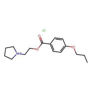 2-(Pyrrolidin-1-yl)ethyl 4-propoxybenzoate--hydrogen chloride (1/1) structure