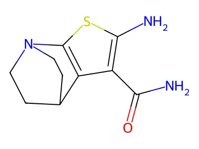2-Amino-5,6-dihydro-4H-4,7-ethanothieno[2,3-b]pyridine-3-carboxamide structure