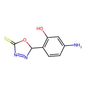 delta(sup 2)-1,3,4-Oxadiazoline-5-thione, 2-(4-amino-2-hydroxyphenyl)- structure