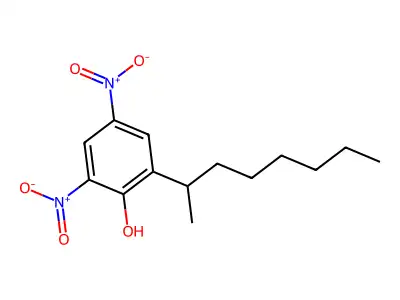 2,4-Dinitro-6-(1'-methylheptyl)phenol structure
