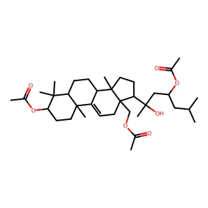 Lanost-9(11)-ene-3,18,20,23-tetrol, 3,18,23-triacetate, (3beta,20xi)- structure