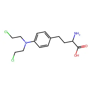 alpha-Amino-4-(bis(2-chloroethyl)amino)benzenebutanoic acid structure