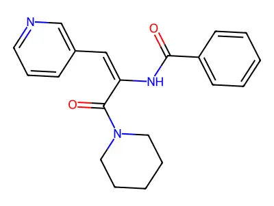 N-(3-oxo-3-piperidin-1-yl-1-pyridin-3-ylprop-1-en-2-yl)benzamide structure