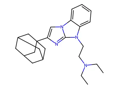 2-[2-(1-adamantyl)imidazo[1,2-a]benzimidazol-4-yl]-N,N-diethylethanamine structure