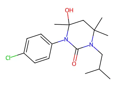 1-(4-chlorophenyl)-6-hydroxy-4,4,6-trimethyl-3-(2-methylpropyl)-1,3-diazinan-2-one structure