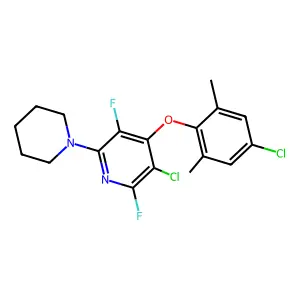 3-Chloro-4-(4-chloro-2,6-dimethylphenoxy)-2,5-difluoro-6-piperidin-1-ylpyridine structure