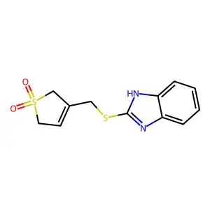 2-{[(1,1-dioxido-2,5-dihydrothiophen-3-yl)methyl]sulfanyl}-1H-benzimidazole structure