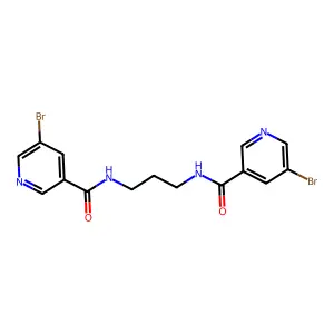5-bromo-N-[3-[(5-bromopyridine-3-carbonyl)amino]propyl]pyridine-3-carboxamide structure