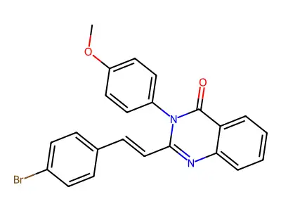2-[(E)-2-(4-bromophenyl)ethenyl]-3-(4-methoxyphenyl)quinazolin-4-one structure