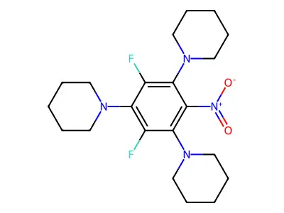 1-[2,4-Difluoro-6-nitro-3,5-di(piperidin-1-yl)phenyl]piperidine structure