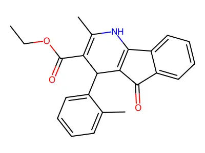 ethyl 2-methyl-4-(2-methylphenyl)-5-oxo-4,5-dihydro-1H-indeno[1,2-b]pyridine-3-carboxylate structure