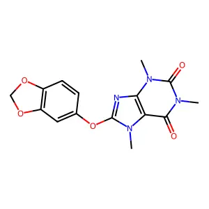 8-(1,3-Benzodioxol-5-yloxy)-1,3,7-trimethylpurine-2,6-dione structure