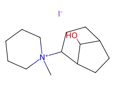 4-(1-Methylpiperidin-1-ium-1-yl)bicyclo[3.2.1]octan-8-ol;iodide structure