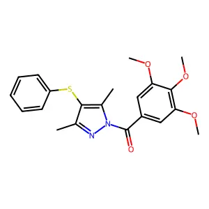 3,5-dimethyl-4-(phenylsulfanyl)-1-(3,4,5-trimethoxybenzoyl)-1H-pyrazole structure