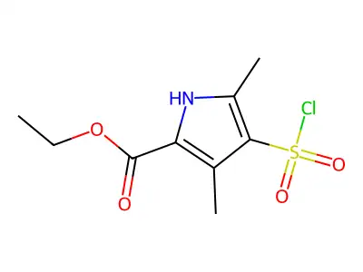 ethyl 4-(chlorosulfonyl)-3,5-dimethyl-1H-pyrrole-2-carboxylate structure