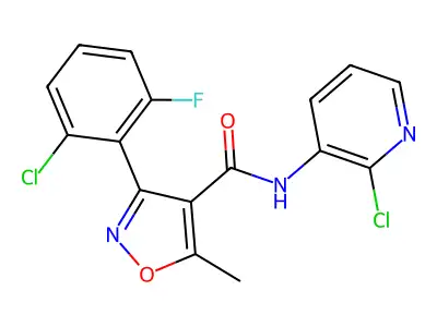 3-(2-Chloro-6-fluorophenyl)-N-(2-chloro-3-pyridinyl)-5-methyl-4-isoxazolecarboxamide structure