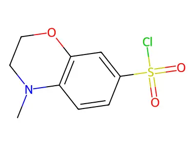 4-Methyl-3,4-dihydro-2h-1,4-benzoxazine-7-sulfonyl chloride structure