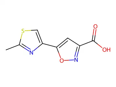 5-(2-Methyl-1,3-thiazol-4-yl)-3-isoxazolecarboxylic acid structure
