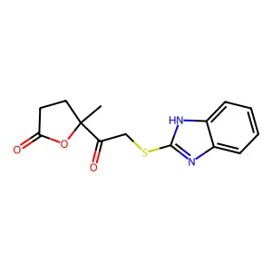 5-[2-(1H-benzimidazol-2-ylsulfanyl)acetyl]-5-methyloxolan-2-one structure