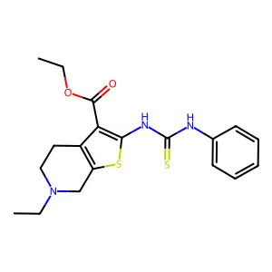 ethyl 2-[(anilinocarbonothioyl)amino]-6-ethyl-4,5,6,7-tetrahydrothieno[2,3-c]pyridine-3-carboxylate structure