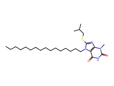 7-Hexadecyl-3-methyl-8-(2-methylpropylsulfanyl)purine-2,6-dione structure