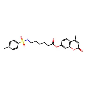 4-methyl-2-oxo-2H-chromen-7-yl 6-{[(4-methylphenyl)sulfonyl]amino}hexanoate structure