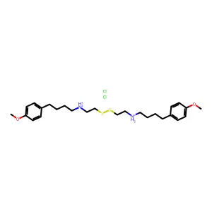 Disulfide, bis(2-(4-((p-methoxyphenyl)butyl)amino)ethyl)-, dihydrochloride structure