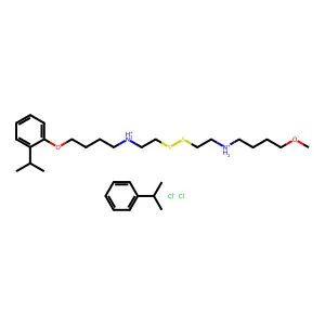 Disulfide, bis(2-((4-(o-isopropylphenoxy)butyl)amino)ethyl)-, dihydrochloride structure