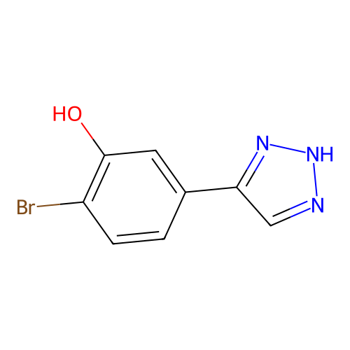 2-bromo-5-(2H-triazol-4-yl)phenol structure