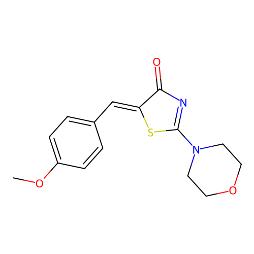 (5Z)-5-(4-methoxybenzylidene)-2-(morpholin-4-yl)-1,3-thiazol-4(5H)-one structure