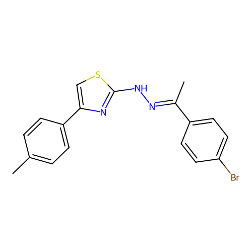 N-[(E)-1-(4-bromophenyl)ethylideneamino]-4-(4-methylphenyl)-1,3-thiazol-2-amine structure