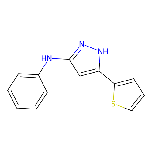 N-Phenyl-5-(2-thienyl)-1H-pyrazol-3-amine structure