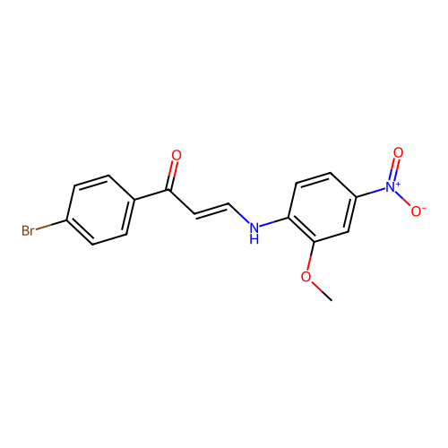 (E)-1-(4-bromophenyl)-3-(2-methoxy-4-nitroanilino)prop-2-en-1-one structure