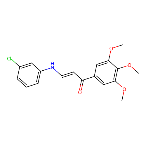 (2E)-3-[(3-chlorophenyl)amino]-1-(3,4,5-trimethoxyphenyl)prop-2-en-1-one structure