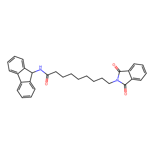 9-(1,3-dioxo-1,3-dihydro-2H-isoindol-2-yl)-N-(9H-fluoren-9-yl)nonanamide structure