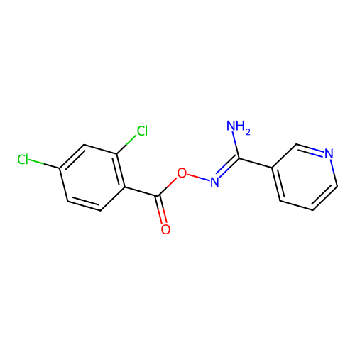 [(Z)-[amino(pyridin-3-yl)methylidene]amino] 2,4-dichlorobenzoate structure