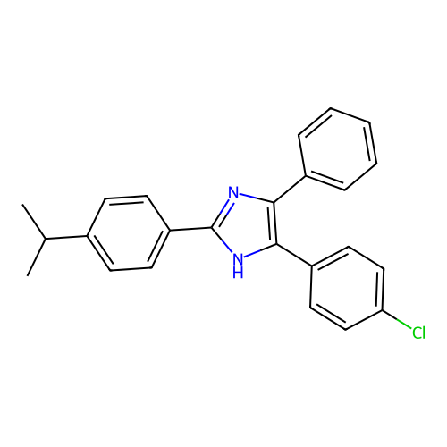 5-(4-chlorophenyl)-4-phenyl-2-[4-(propan-2-yl)phenyl]-1H-imidazole structure