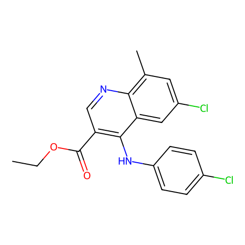 Ethyl 6-chloro-4-[(4-chlorophenyl)amino]-8-methylquinoline-3-carboxylate structure