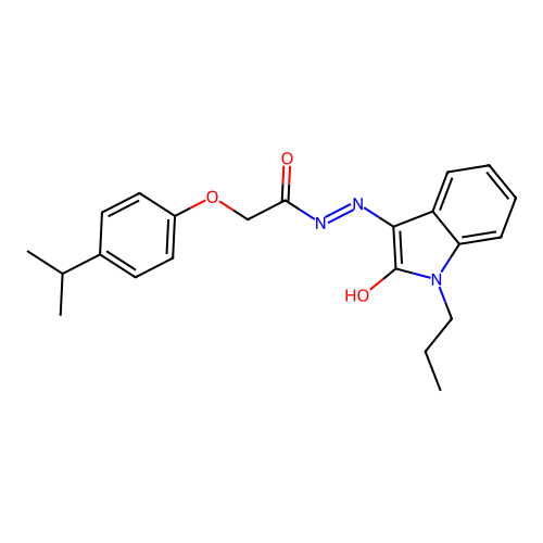(Z)-2-(4-isopropylphenoxy)-N'-(2-oxo-1-propylindolin-3-ylidene)acetohydrazide structure