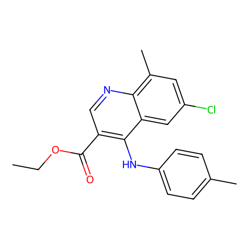 Ethyl 6-chloro-8-methyl-4-[(4-methylphenyl)amino]quinoline-3-carboxylate structure
