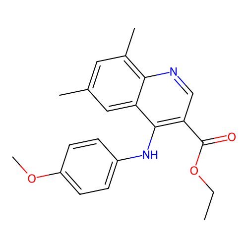 Ethyl 4-[(4-methoxyphenyl)amino]-6,8-dimethylquinoline-3-carboxylate structure